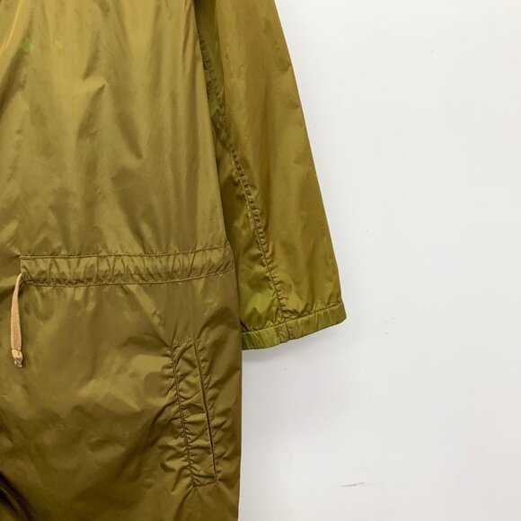 Prada Dark khaki nylon hooded drawstring waist long-sleeve trench coat - Picture 4 of 9